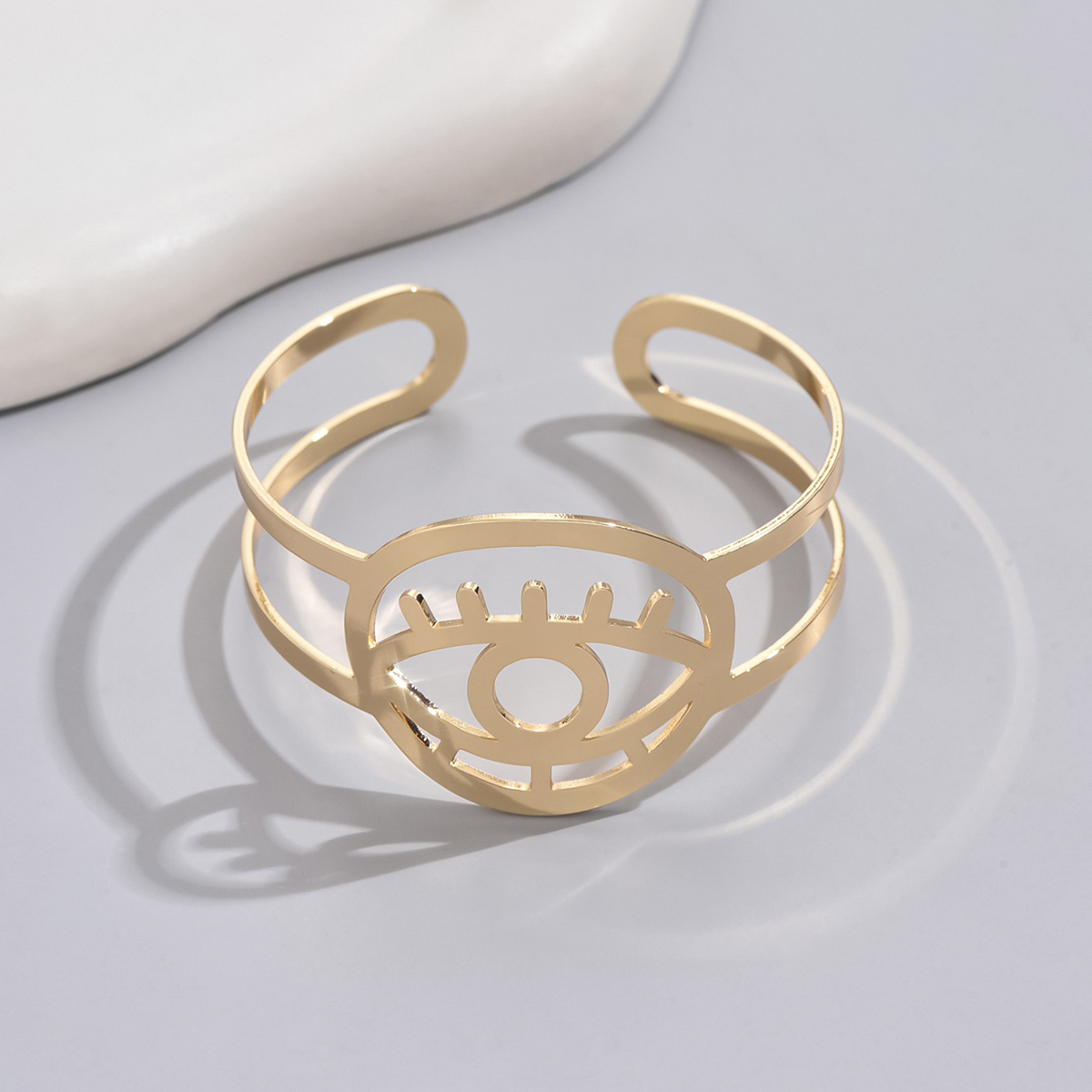 Casual Streetwear Devil's Eye Iron Women's Bangle display picture 3