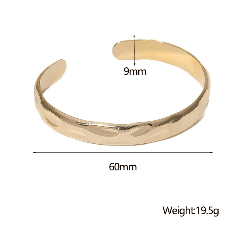 Modern Style Simple Style Asymmetrical Irregular 304 Stainless Steel 18K Gold Plated Bangle In Bulk display picture 1