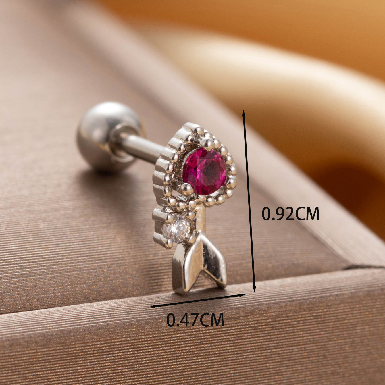 1 Piece Casual French Style Korean Style Geometric Heart Shape Inlay Copper Zircon Ear Studs display picture 2