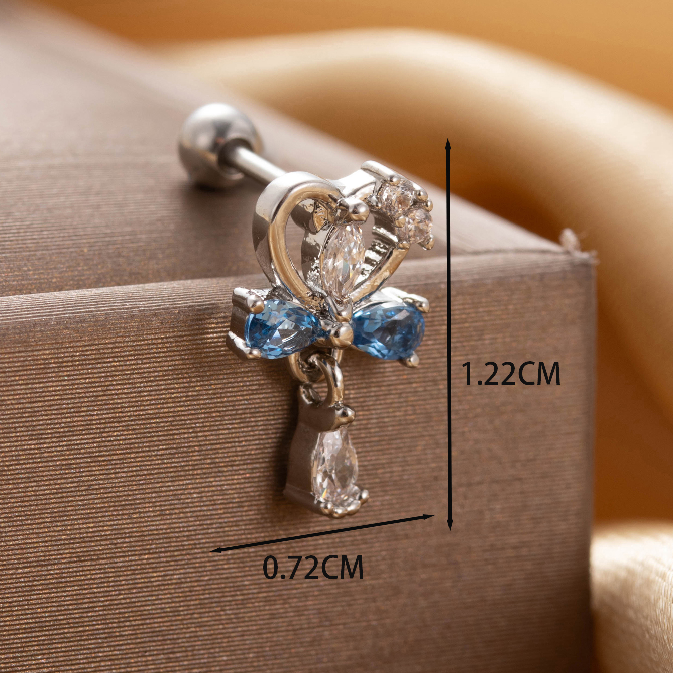 1 Piece Casual French Style Korean Style Moon Heart Shape Crown Chain Inlay Copper Zircon Drop Earrings Ear Studs display picture 1