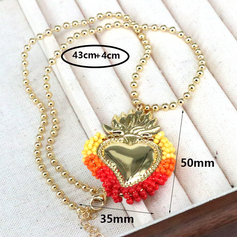 Kupfer 18 Karat Vergoldet Vintage-Stil Herzform Halskette Mit Anhänger display picture 19
