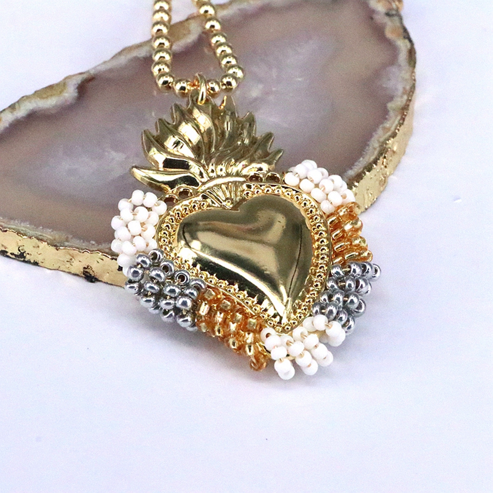 Copper 18K Gold Plated Vintage Style Heart Shape Pendant Necklace display picture 12