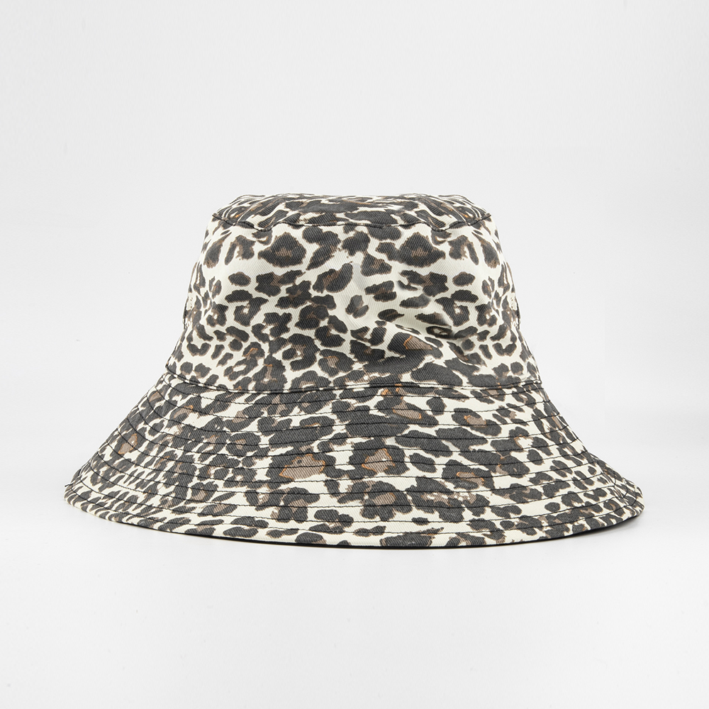 Women's Casual Beach Leopard Flat Eaves Bucket Hat display picture 11