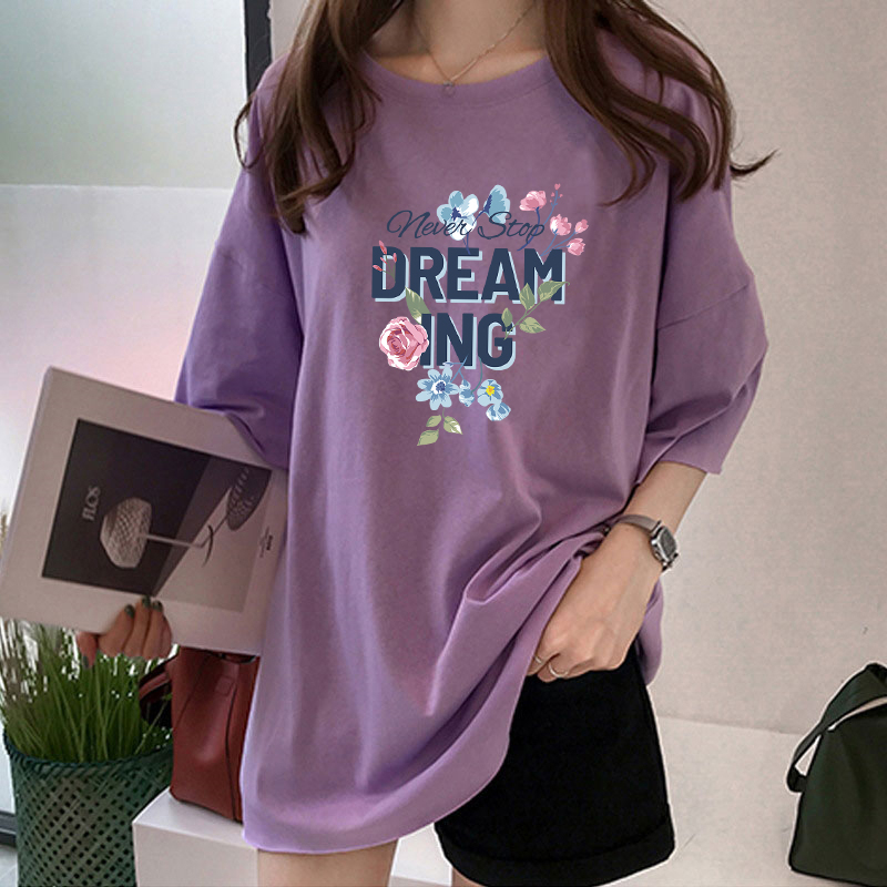 Women's T-shirt Short Sleeve T-Shirts Printing Casual Letter Flower display picture 2