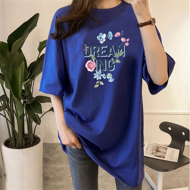 Mujeres Playeras Manga Corta Camisetas Impresión Casual Letra Flor display picture 1