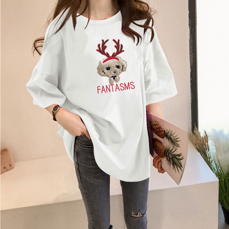 Women's T-shirt Short Sleeve T-Shirts Printing Casual Cartoon Letter Dog display picture 6