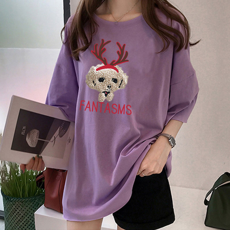 Women's T-shirt Short Sleeve T-Shirts Printing Casual Cartoon Letter Dog display picture 10