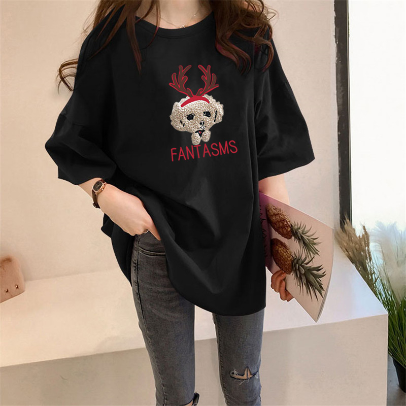 Women's T-shirt Short Sleeve T-Shirts Printing Casual Cartoon Letter Dog display picture 1