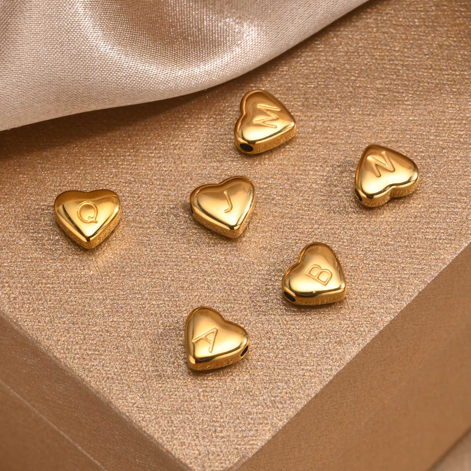 1 قطعة القطر 8 ملم 1.7 مللي متر 304 الفولاذ المقاوم للصدأ مطلي بالذهب شكل القلب قلادة display picture 9