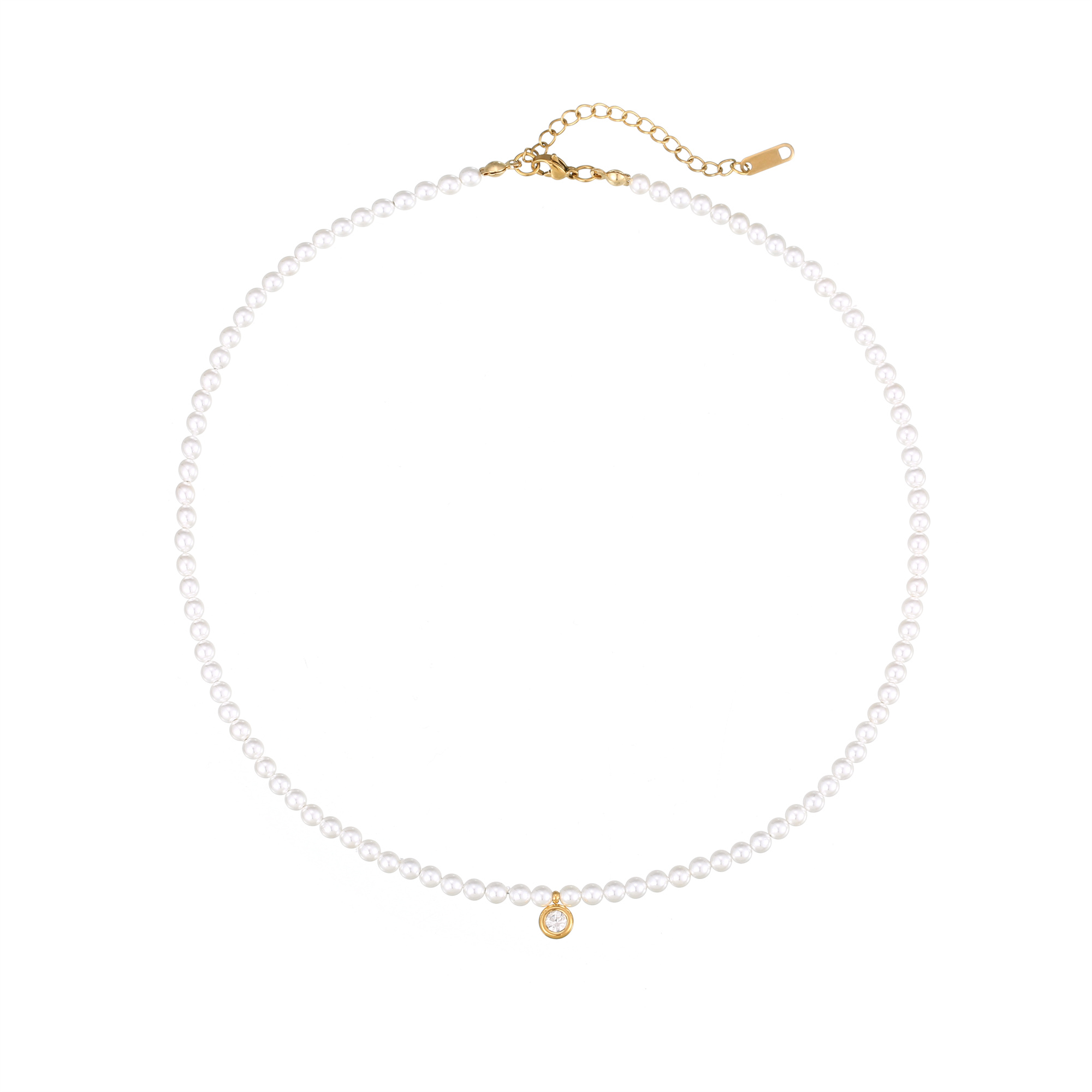 Einfacher Stil Klassischer Stil Runden Imitationsperle Perlen Überzug 18 Karat Vergoldet Frau Halskette display picture 1