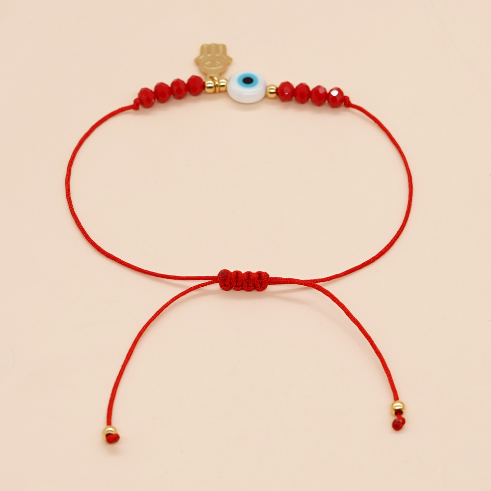 Bohemian Geometric Devil's Eye Artificial Crystal Rope Women's Drawstring Bracelets display picture 3