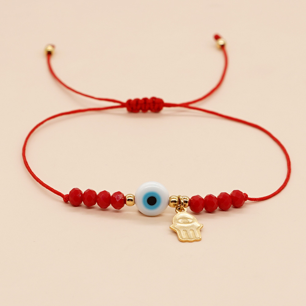 Bohemian Geometric Devil's Eye Artificial Crystal Rope Women's Drawstring Bracelets display picture 5