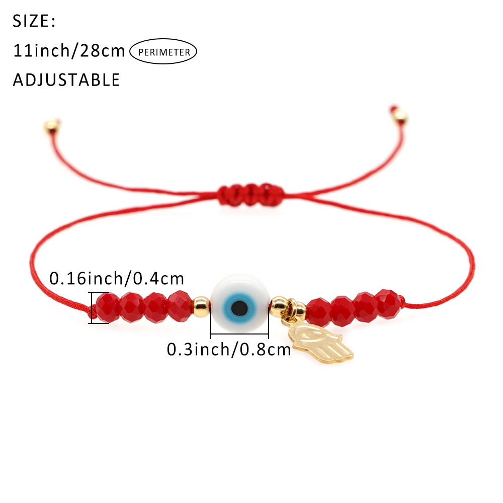 Bohemian Geometric Devil's Eye Artificial Crystal Rope Women's Drawstring Bracelets display picture 7