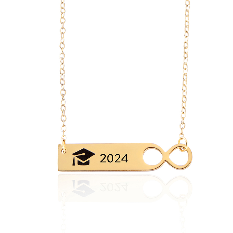 304 Stainless Steel Preppy Style Simple Style Doctoral Cap Number Pendant Necklace display picture 7