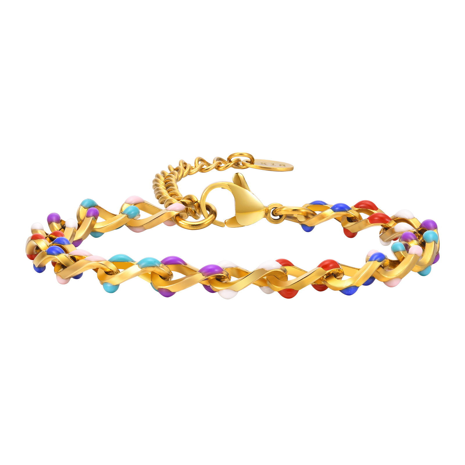 Beach Tropical Geometric 201 Stainless Steel 18K Gold Plated Bracelets In Bulk display picture 8