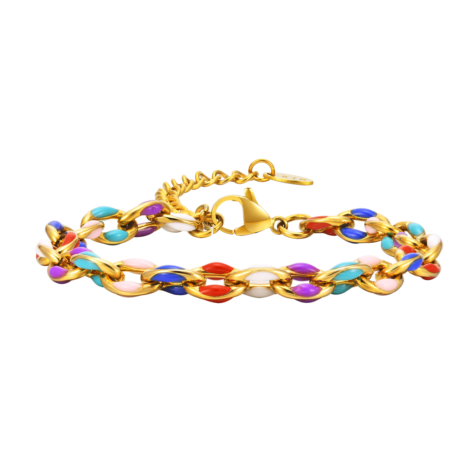Beach Tropical Geometric 201 Stainless Steel 18K Gold Plated Bracelets In Bulk display picture 7