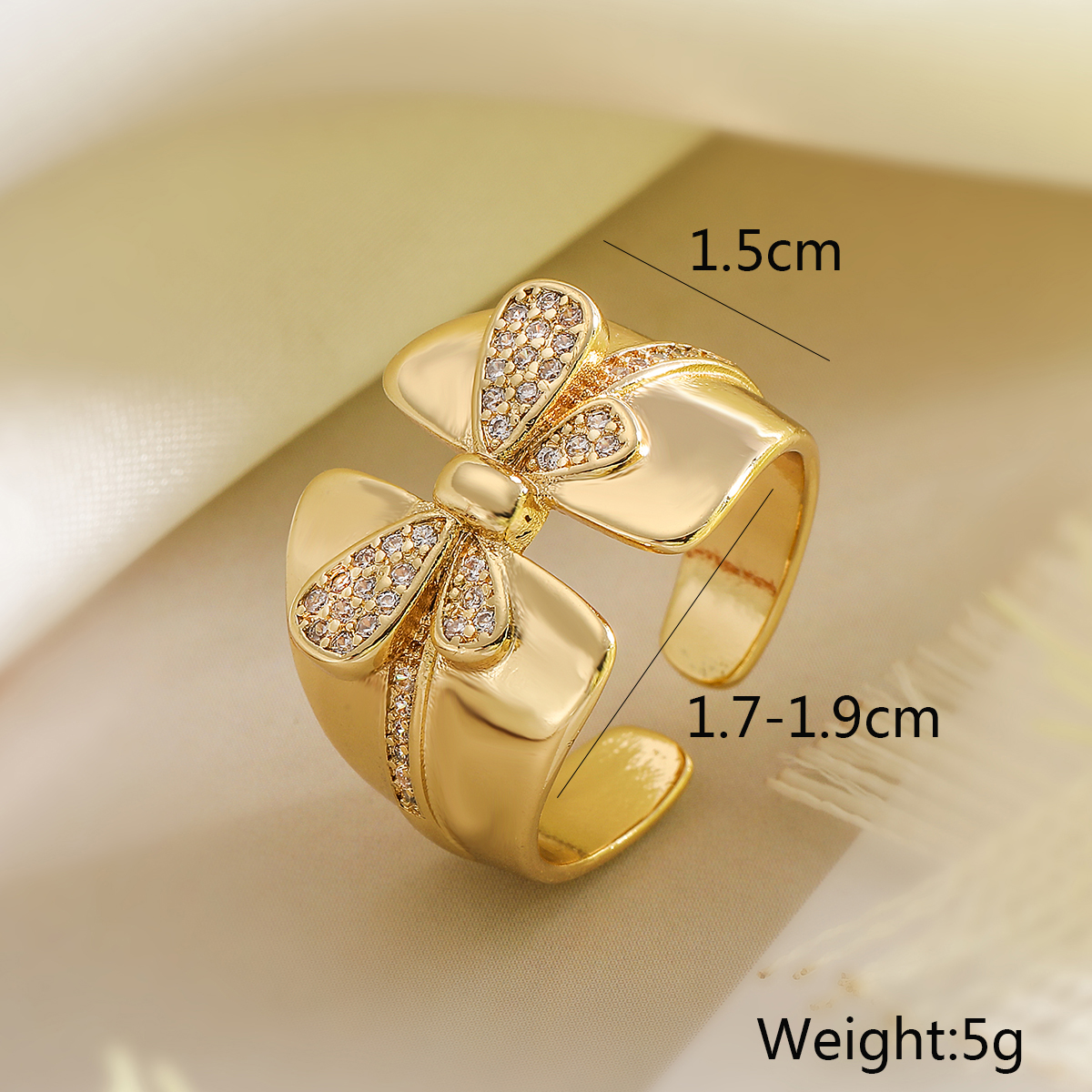 Wholesale Simple Style Commute Geometric Heart Shape Copper Hollow Out Inlay 18K Gold Plated Zircon Open Rings display picture 2