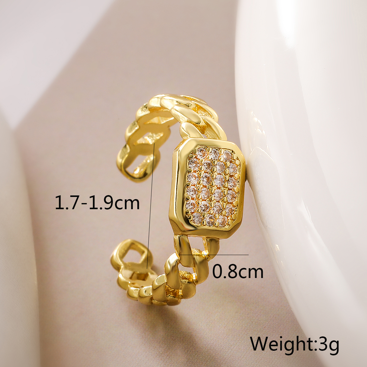 Wholesale Simple Style Commute Geometric Heart Shape Copper Hollow Out Inlay 18K Gold Plated Zircon Open Rings display picture 4
