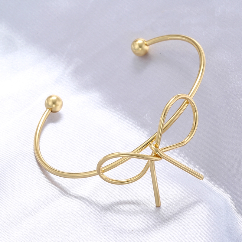 Copper Casual Elegant Simple Style Bow Knot Bangle display picture 7