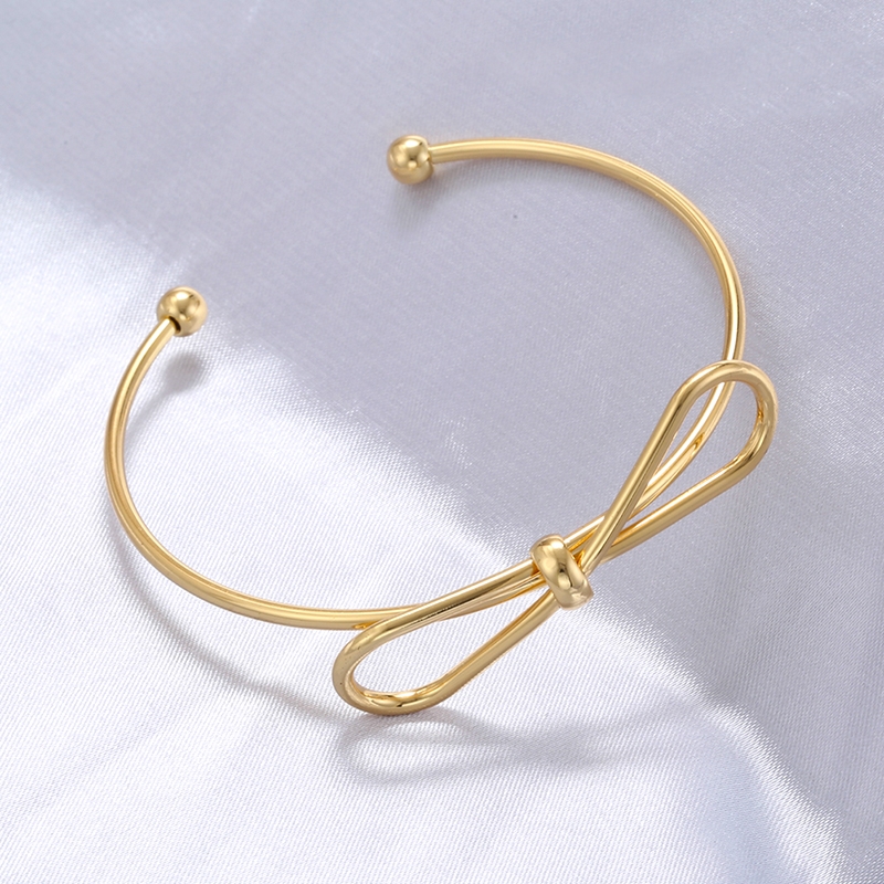 Copper Casual Elegant Simple Style Bow Knot Bangle display picture 11