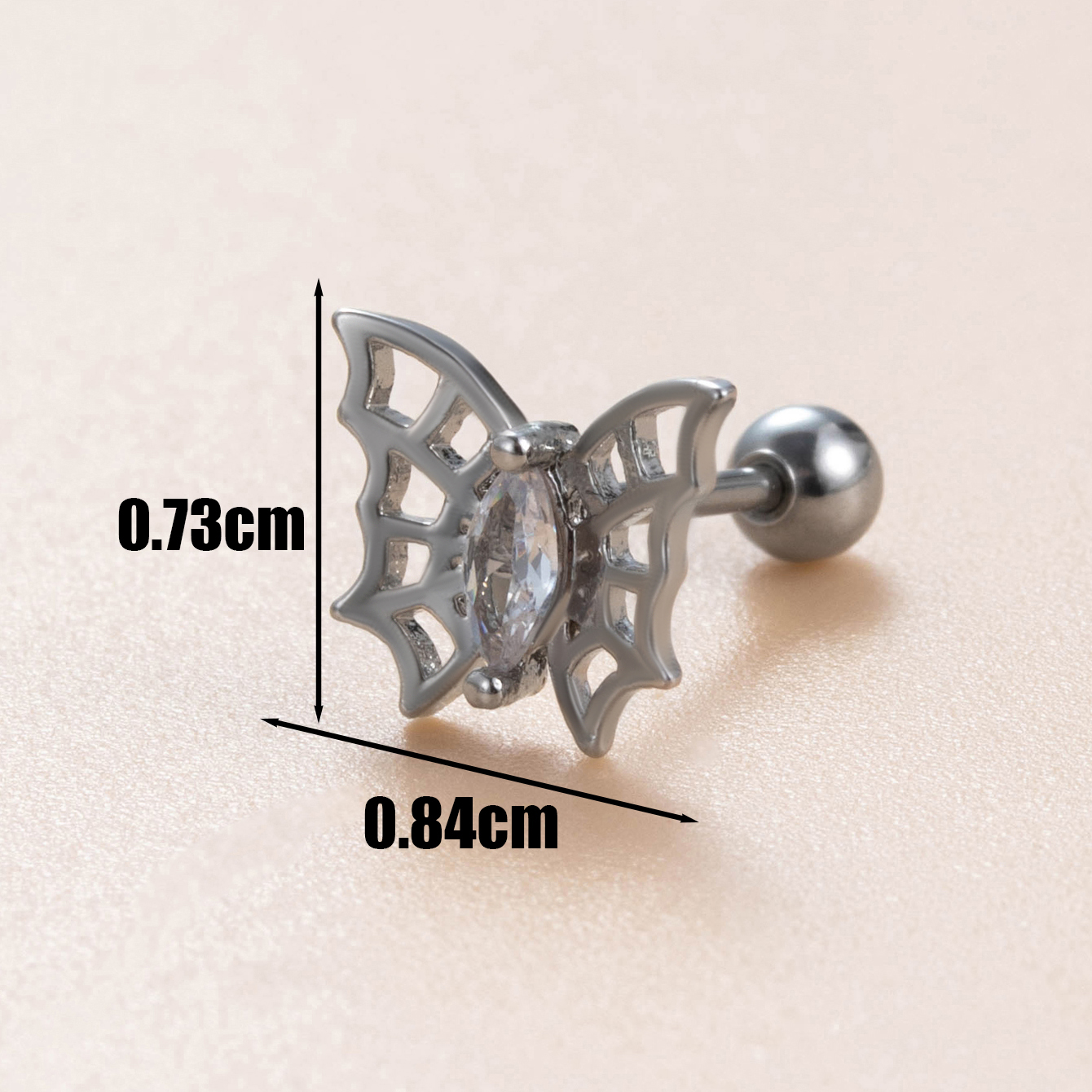 1 Piece Casual French Style Korean Style Round Butterfly Inlay Copper Pearl Zircon Ear Studs display picture 2