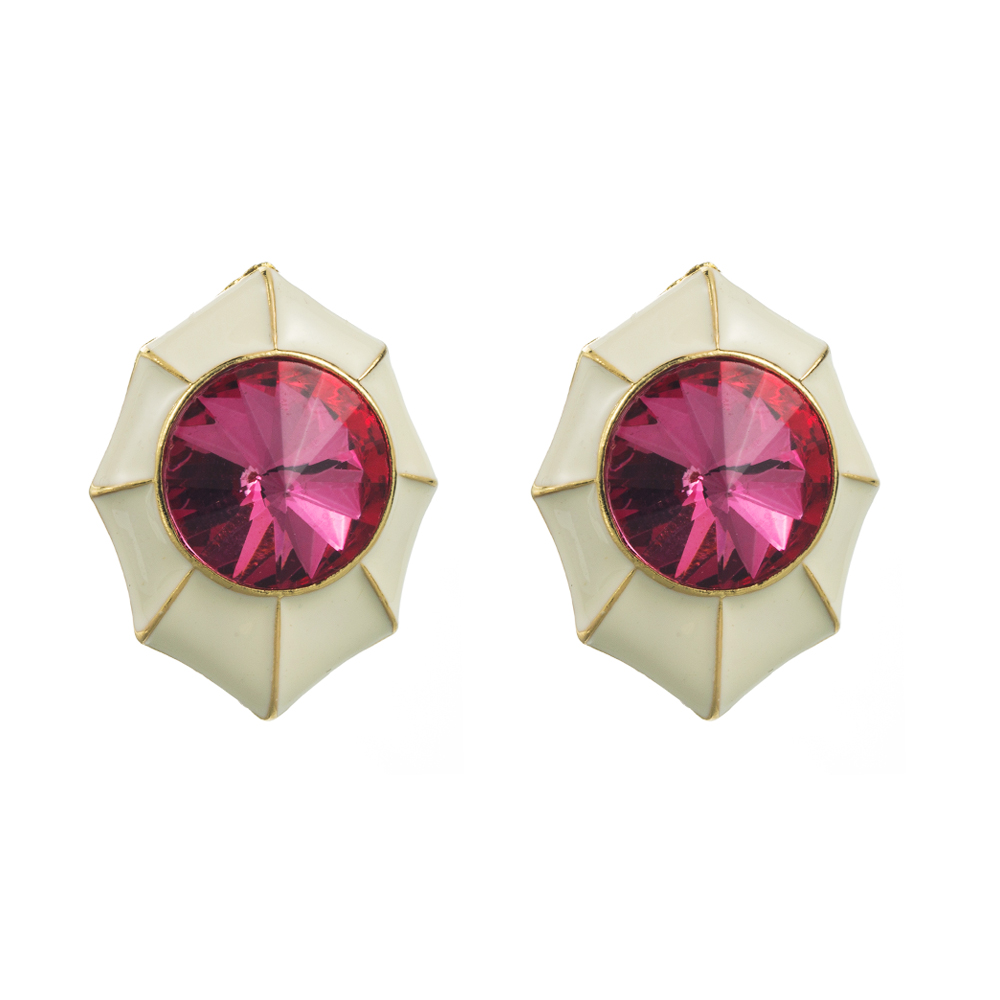 1 Pair Casual Modern Style Classic Style Geometric Inlay Alloy Glass Ear Studs display picture 5