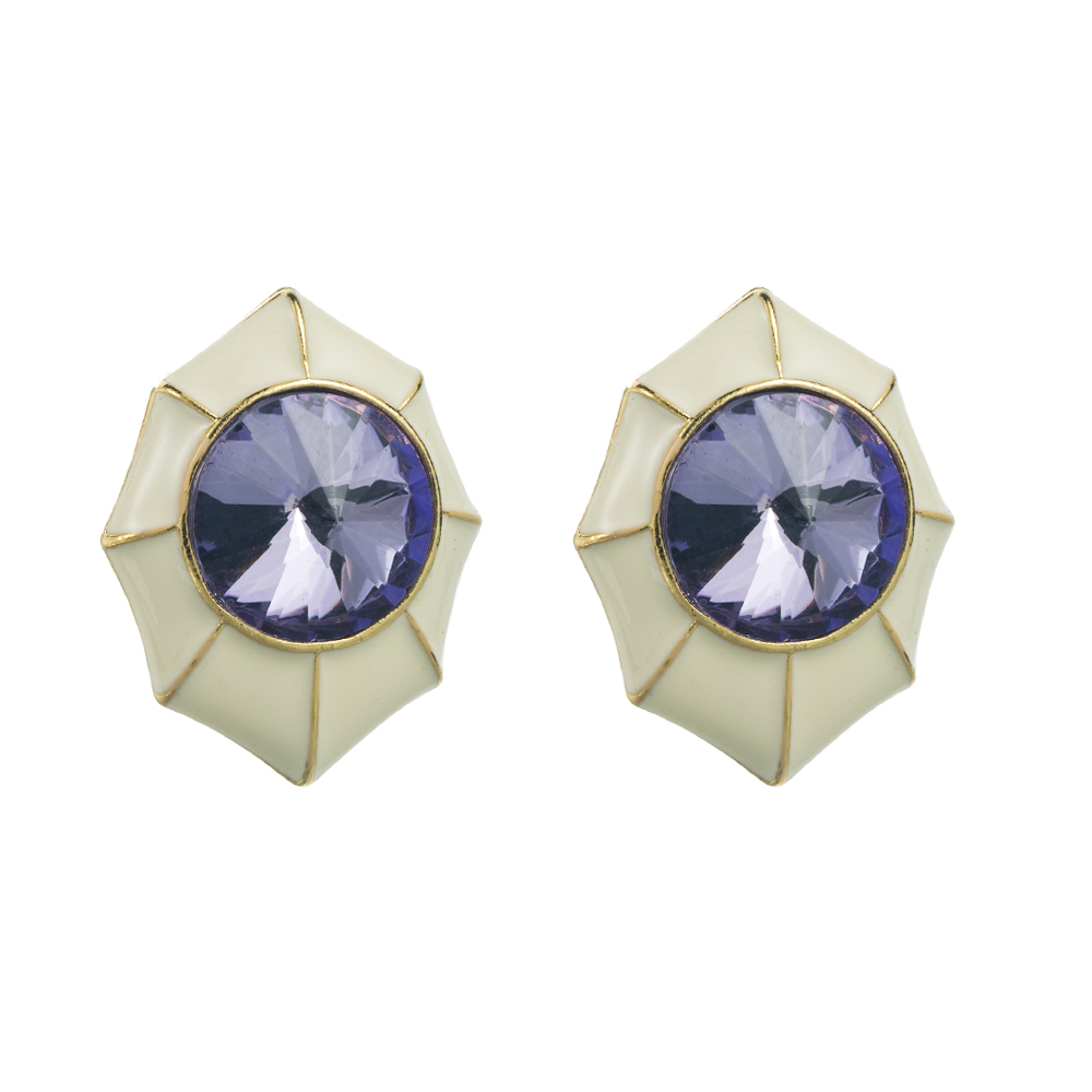 1 Pair Casual Modern Style Classic Style Geometric Inlay Alloy Glass Ear Studs display picture 6