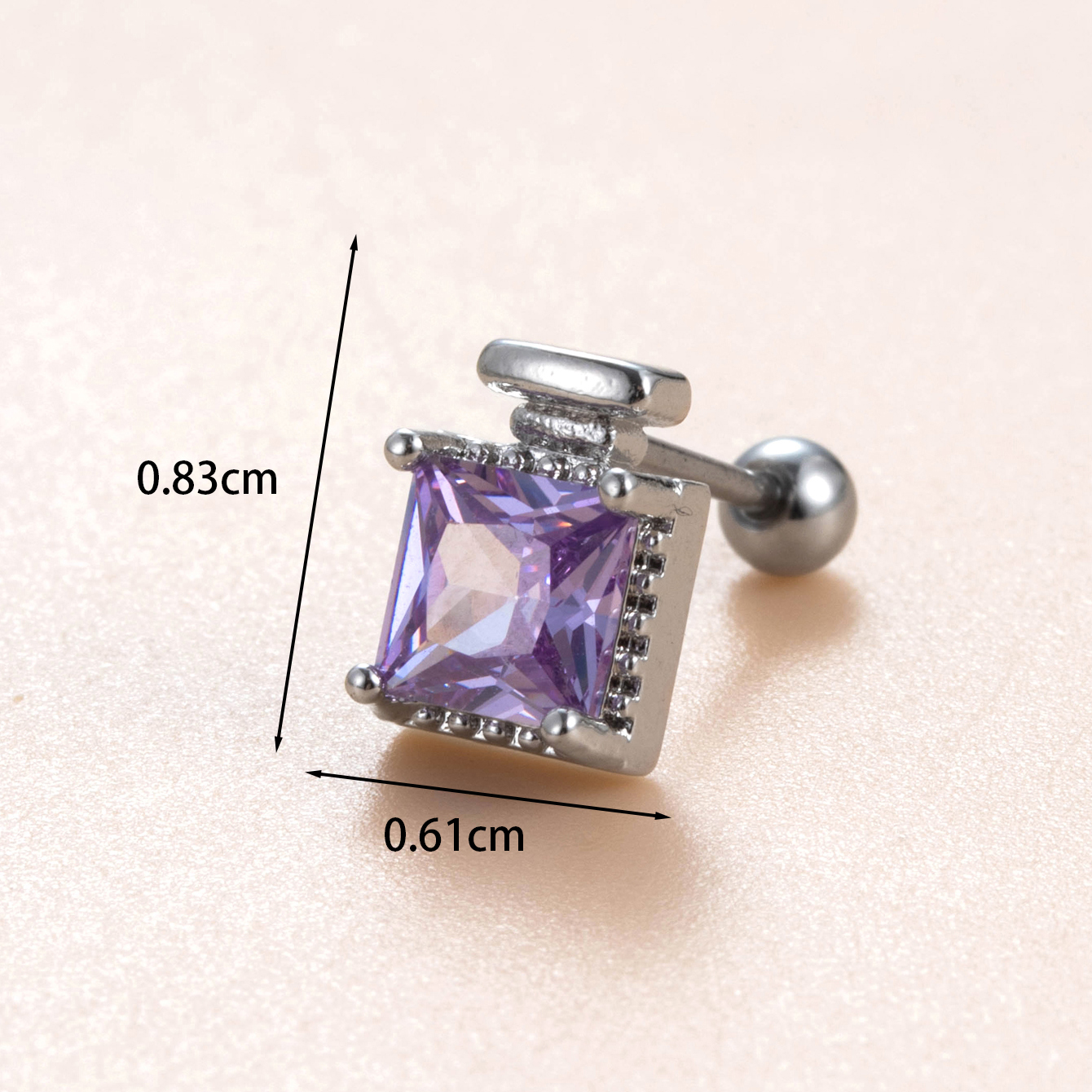 1 Piece Casual French Style Korean Style Heart Shape Perfume Bottle Inlay Copper Zircon Ear Studs display picture 1