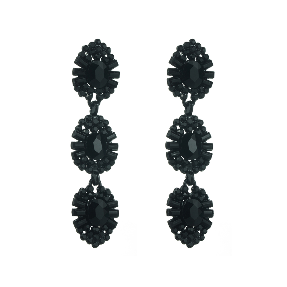 1 Pair Casual Modern Style Solid Color Inlay Alloy Rhinestones Glass Drop Earrings display picture 6