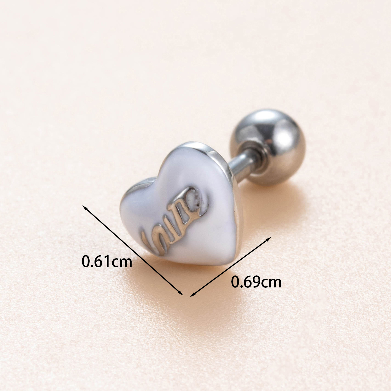 1 Piece Casual French Style Korean Style Cross Heart Shape Enamel Inlay Copper Zircon Ear Cuffs Earrings Ear Studs display picture 1