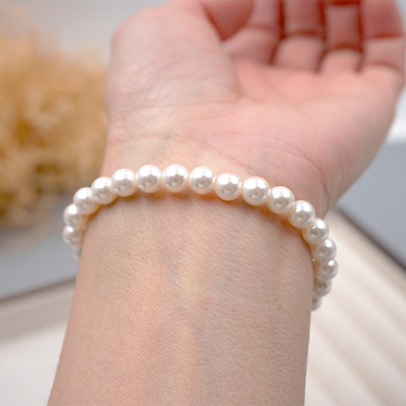 Wholesale Jewelry Simple Style Classic Style Round 304 Stainless Steel Imitation Pearl Titanium Steel Beaded Bracelets display picture 9