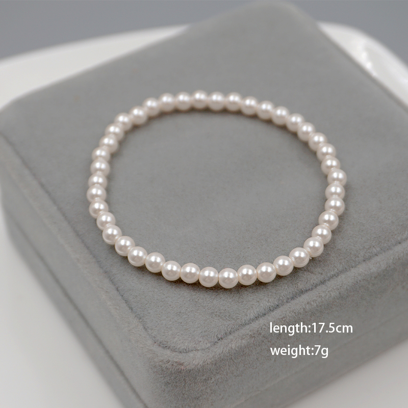 Wholesale Jewelry Simple Style Classic Style Round 304 Stainless Steel Imitation Pearl Titanium Steel Beaded Bracelets display picture 8