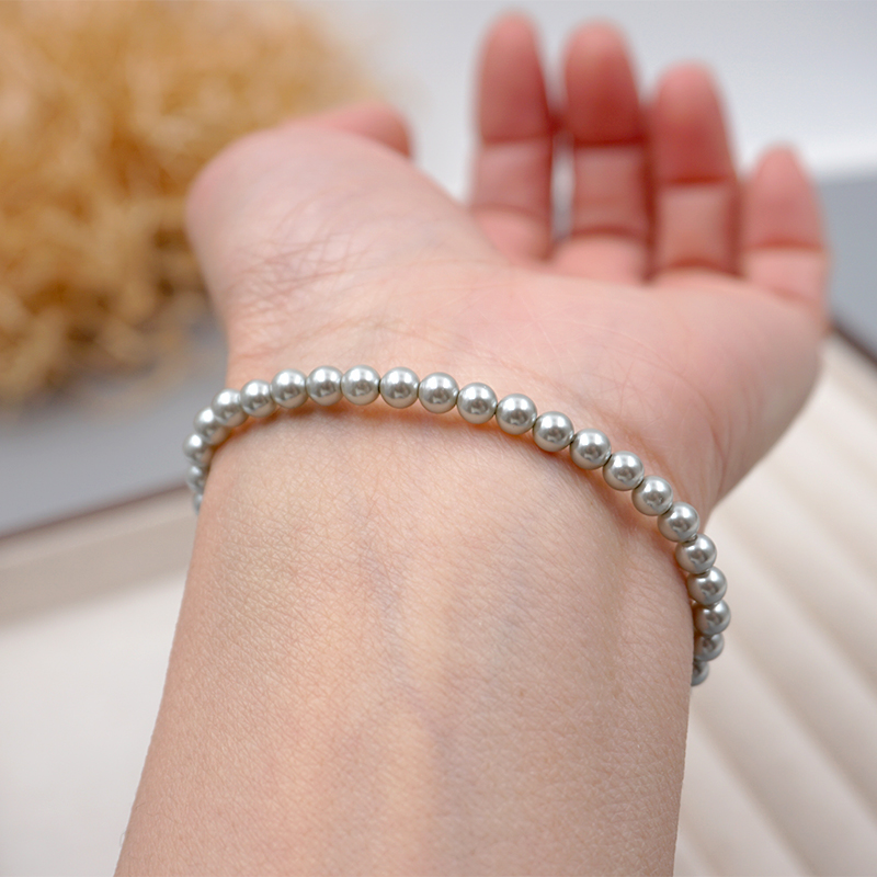 Wholesale Jewelry Simple Style Classic Style Round 304 Stainless Steel Imitation Pearl Titanium Steel Beaded Bracelets display picture 2