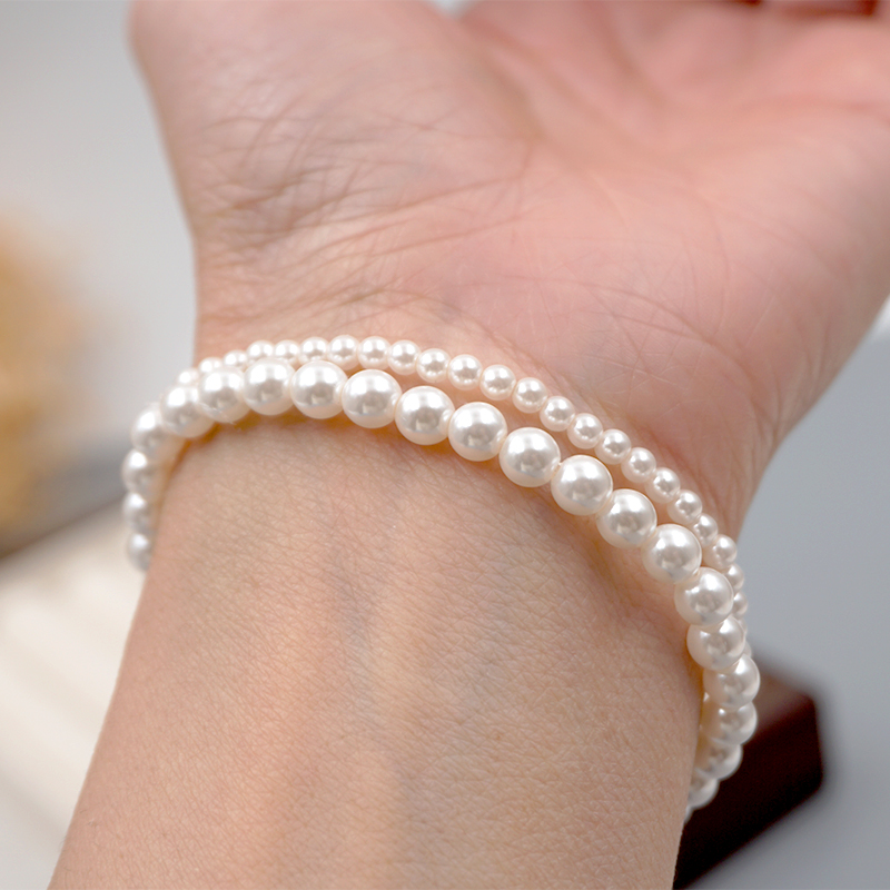Wholesale Jewelry Simple Style Classic Style Round 304 Stainless Steel Imitation Pearl Titanium Steel Beaded Bracelets display picture 4