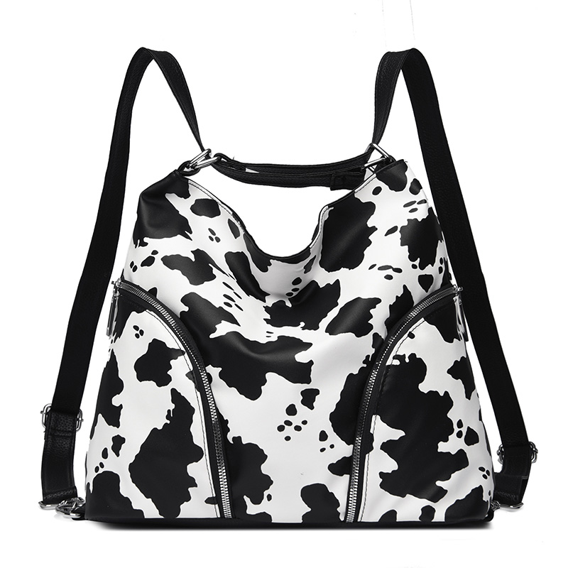 Women's Large Pu Leather Cows Zebra Streetwear Square Zipper Tote Bag display picture 2