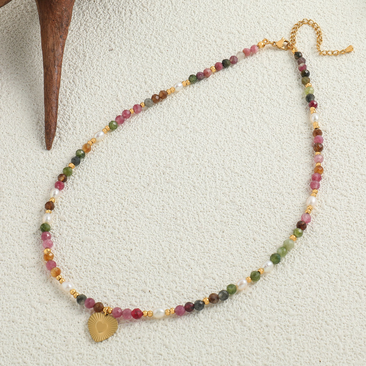 IG-Stil Moderner Stil Herzform Ein Naturstein Süßwasserperle Perlen Frau Halskette Mit Anhänger display picture 1