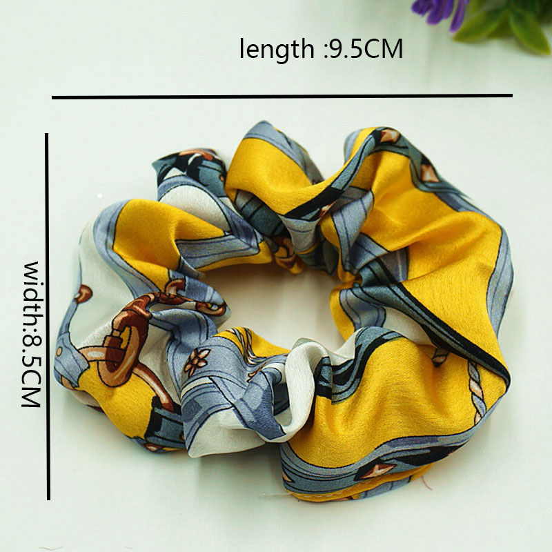 Women's Elegant Retro Artistic Argyle Chains Print Cloth Printing Hair Tie display picture 1