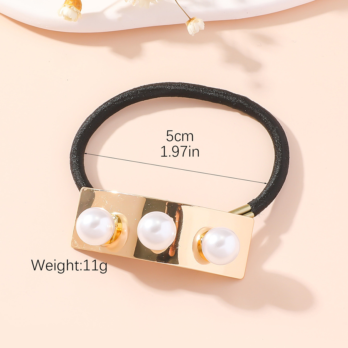 Women's Simple Style Classic Style Solid Color Alloy Cloth Inlay Pearl Hair Tie display picture 2