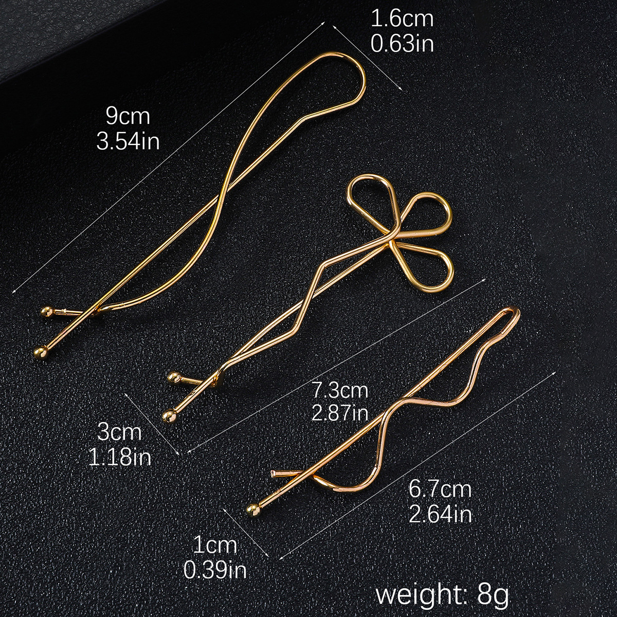 Women's Simple Style Classic Style Solid Color Alloy Plating Hair Clip display picture 2