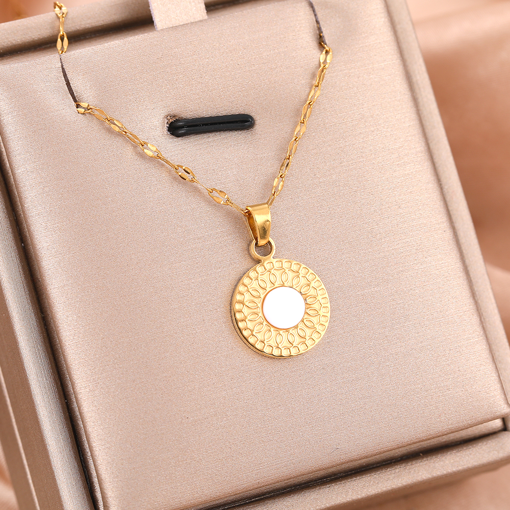 316 Stainless Steel  18K Gold Plated Casual Streetwear Inlay Geometric Natural Stone Rhinestones Pendant Necklace display picture 5