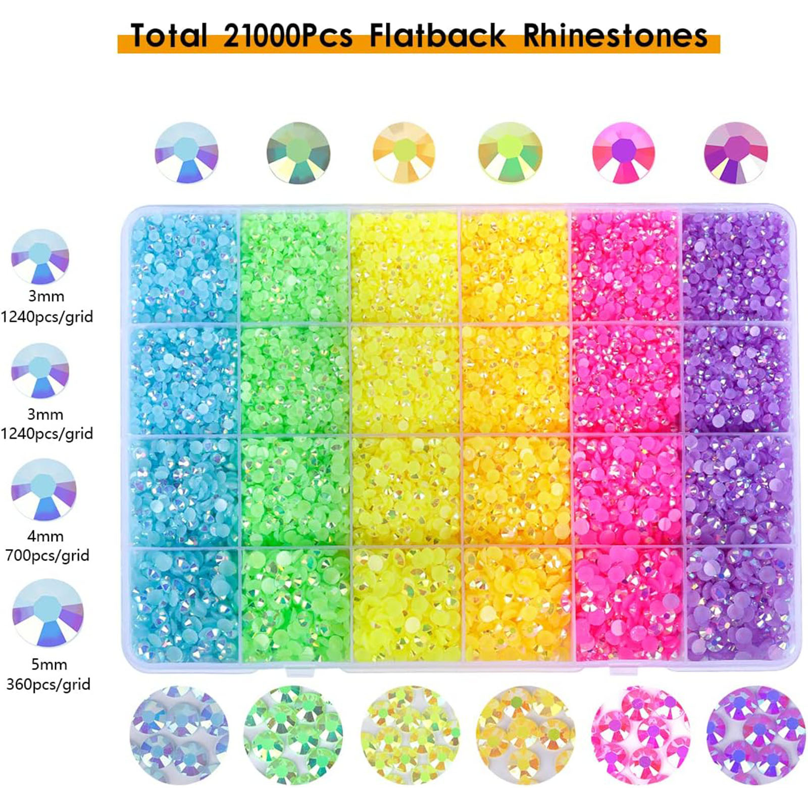 Simple Style Classic Style Colorful Resin Nail Decoration Accessories 1 Box display picture 3