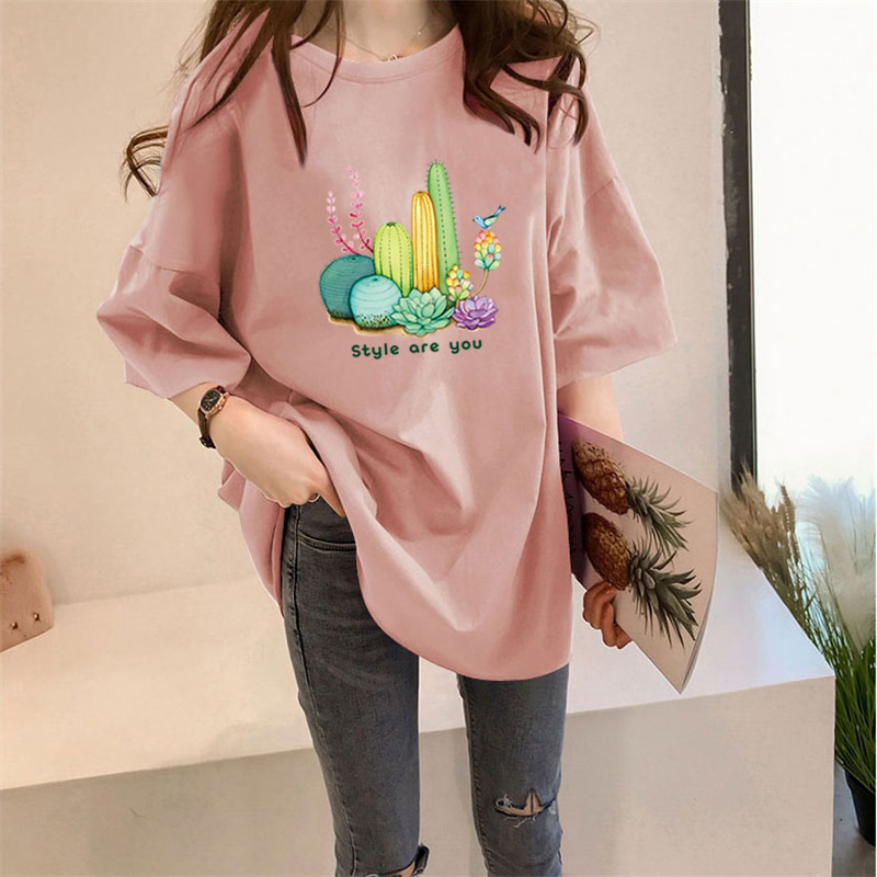 Women's T-shirt Short Sleeve T-Shirts Printing Casual Cactus display picture 4