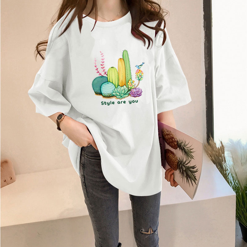 Women's T-shirt Short Sleeve T-Shirts Printing Casual Cactus display picture 3