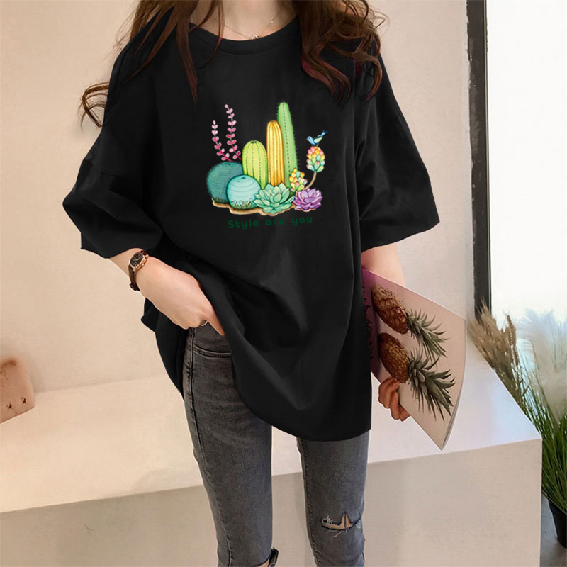 Women's T-shirt Short Sleeve T-Shirts Printing Casual Cactus display picture 5