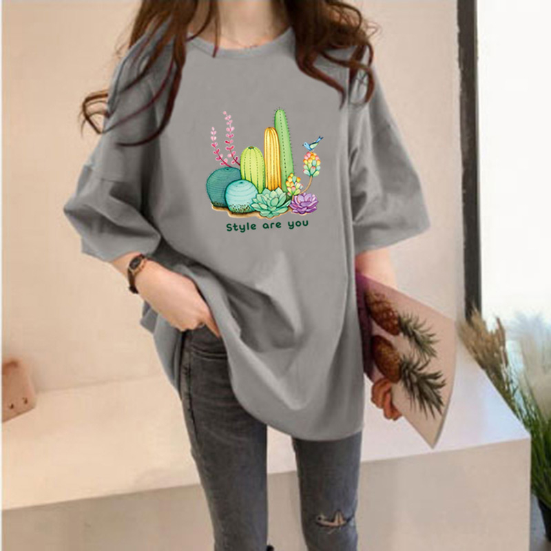 Women's T-shirt Short Sleeve T-Shirts Printing Casual Cactus display picture 8