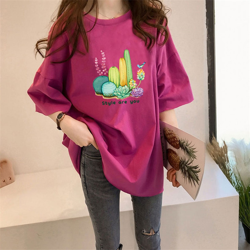 Women's T-shirt Short Sleeve T-Shirts Printing Casual Cactus display picture 10