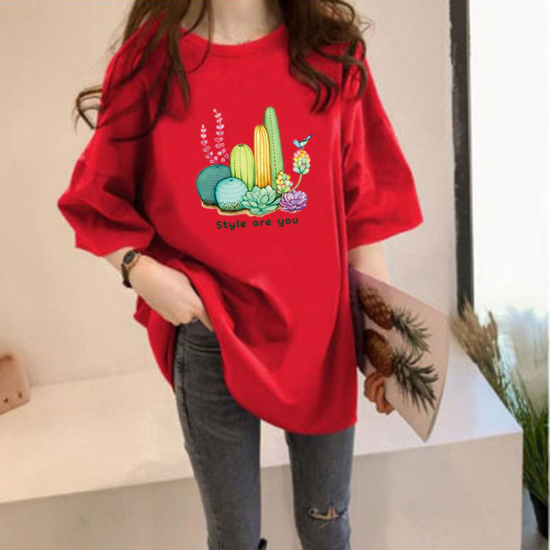 Women's T-shirt Short Sleeve T-Shirts Printing Casual Cactus display picture 6