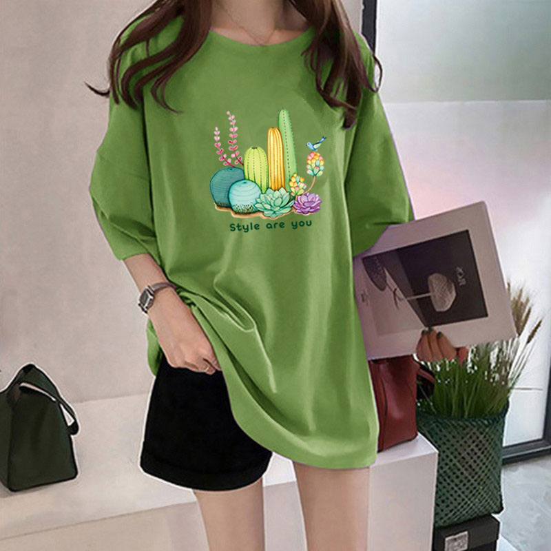 Women's T-shirt Short Sleeve T-Shirts Printing Casual Cactus display picture 9