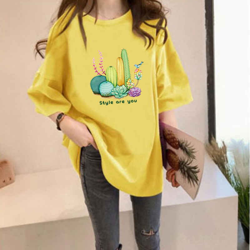 Women's T-shirt Short Sleeve T-Shirts Printing Casual Cactus display picture 7