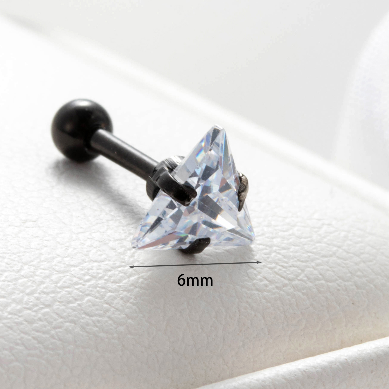 1 Piece Casual Simple Style Triangle Inlay 316 Stainless Steel  Zircon Ear Studs display picture 3